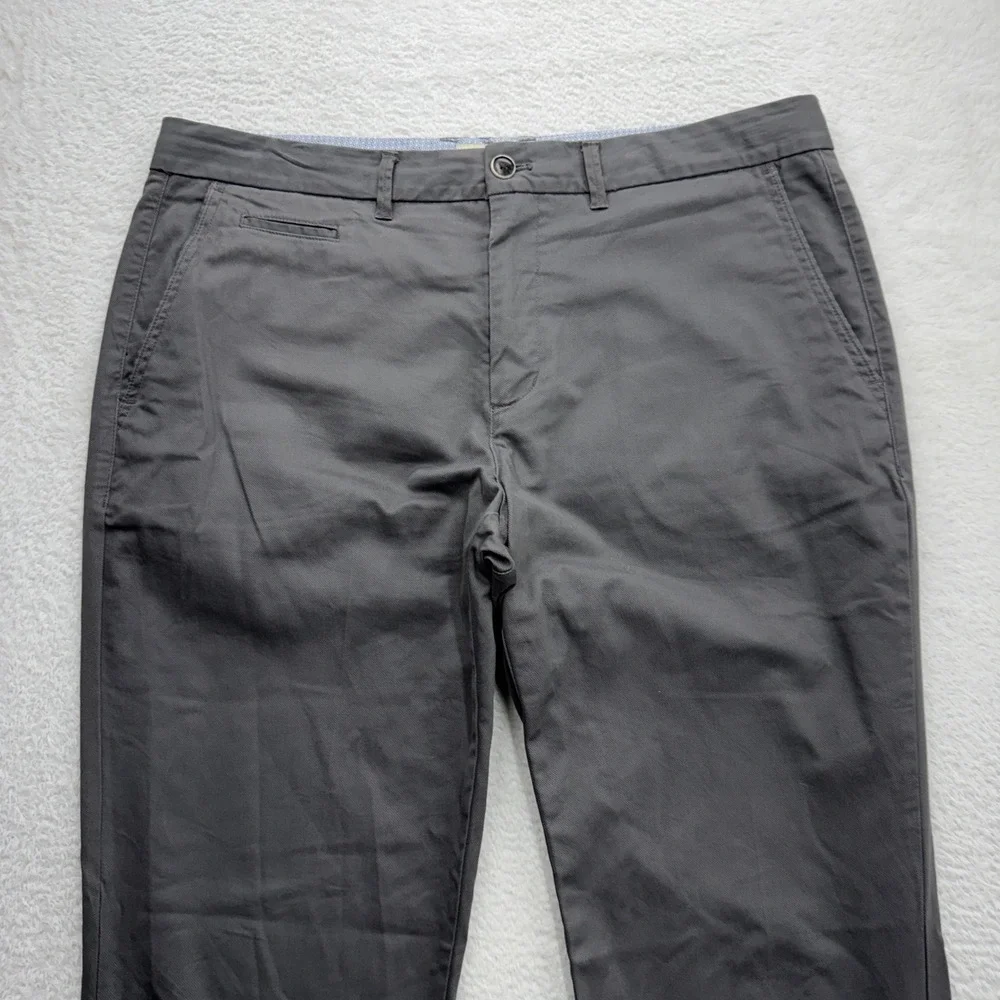 Perk Slim Fit Stretch Chino Pants Mens 38x34 Charcoal‎ Grey Cotton Blend 38/34